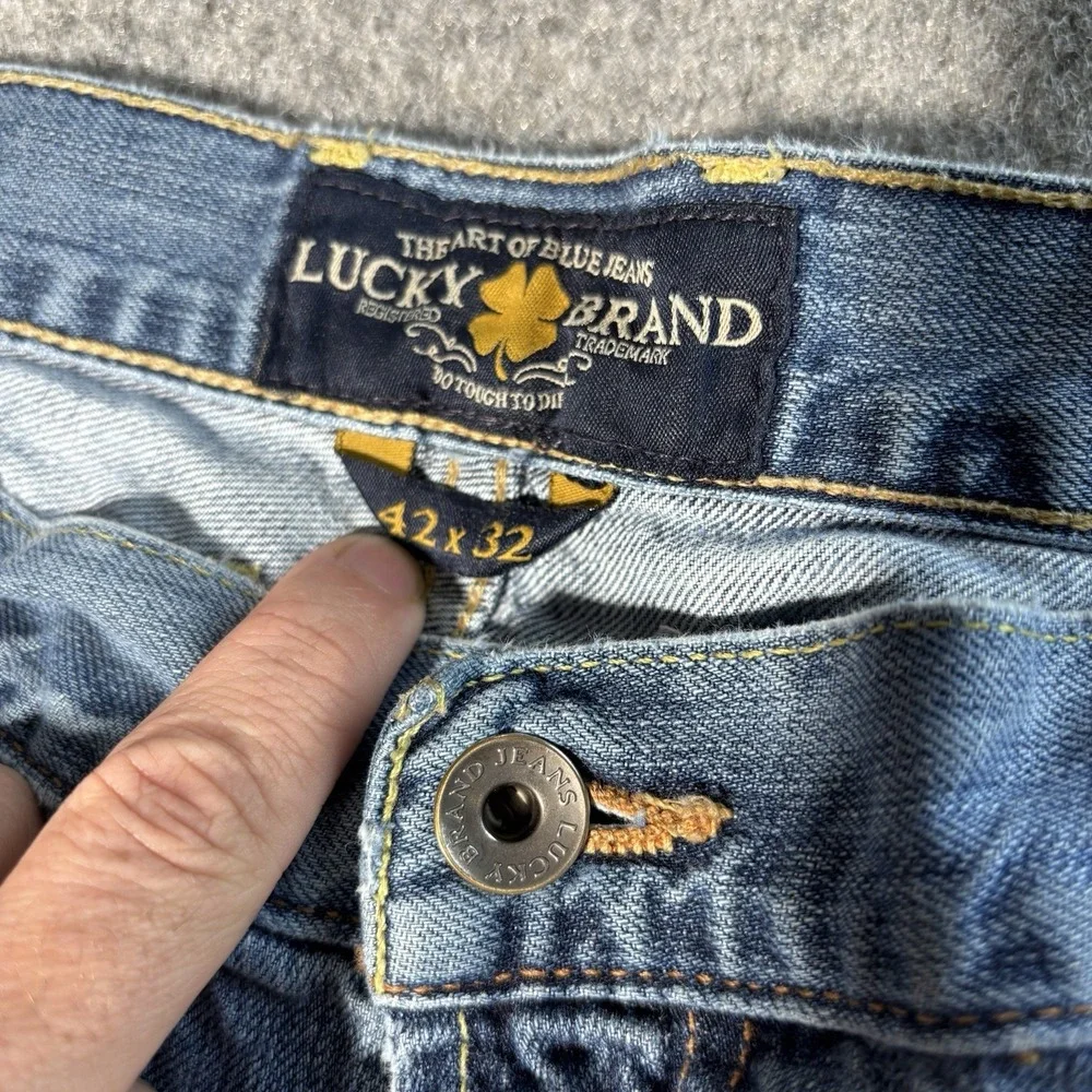 Lucky Brand 181 Jeans Mens‎ 42x32 (Fits 42X31) Relaxed Straight Y2K Blue Denim